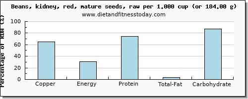 copper and nutritional content in kidney beans